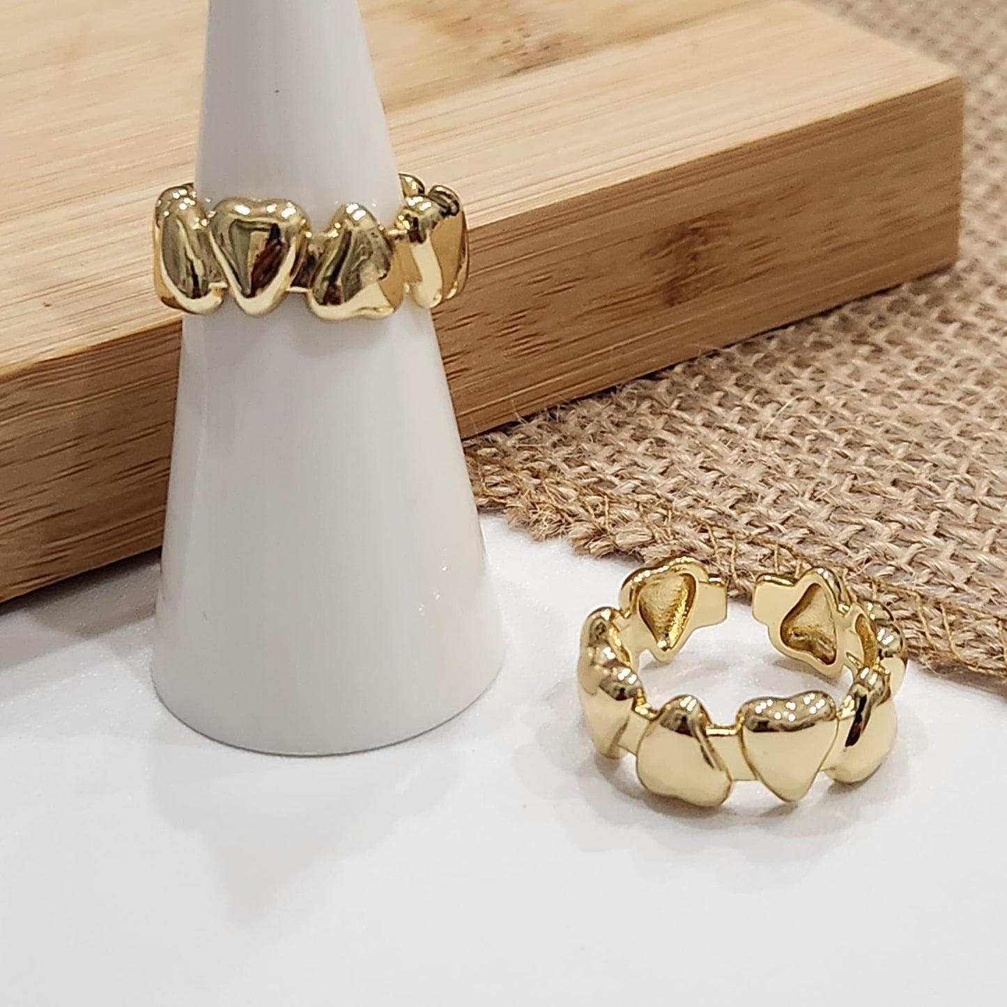 Multi Heart Up & Down Ring